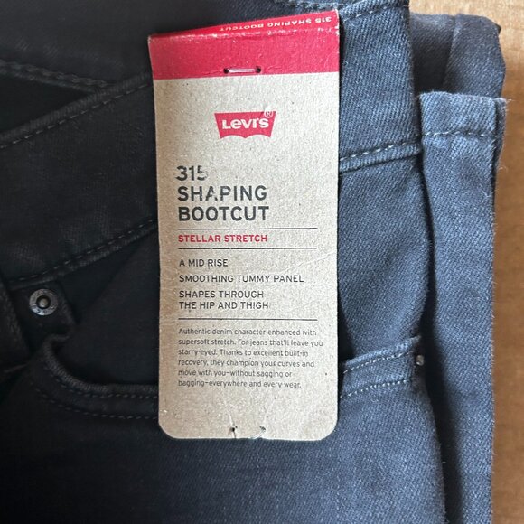 Levi's 315 Shaping Bootcut Women's Jeans Mid Rise Black Denim Size 8 W29 L32 - Picture 13 of 16